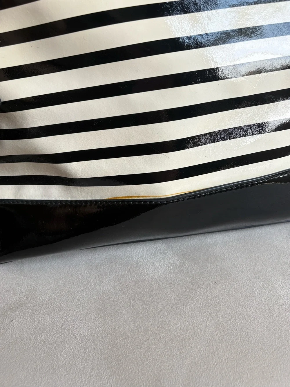 Kate Spade Black and White Striped Satchel